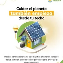 Mensaje sobre energía solar y cuidado del planeta